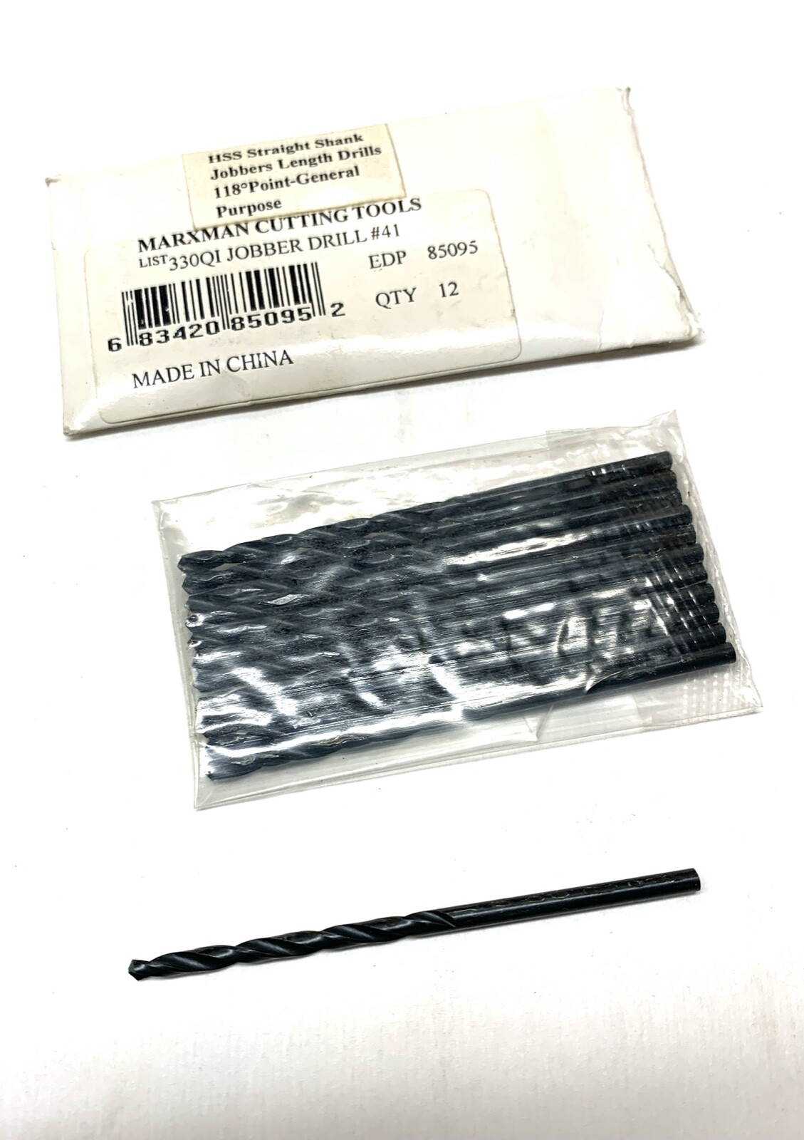 MARXMAN - 330QI HSS Jobber Length Drills - #41 - 118° Point - Qty. 12 - NEW