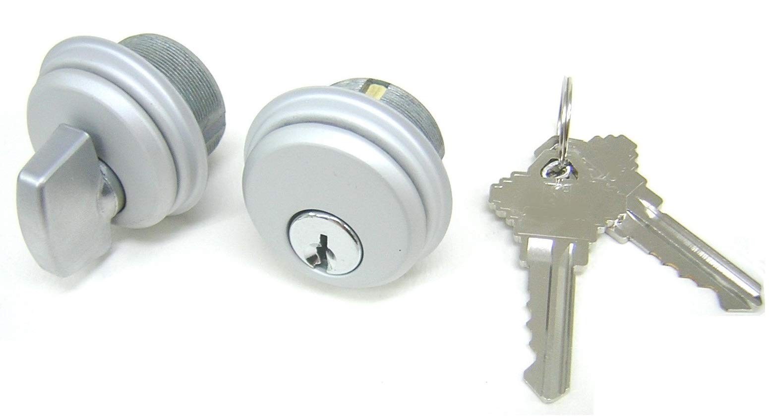 Storefront Door Mortise Lock Cylinder & Thumbturn, 1 Pack, Aluminum Silver