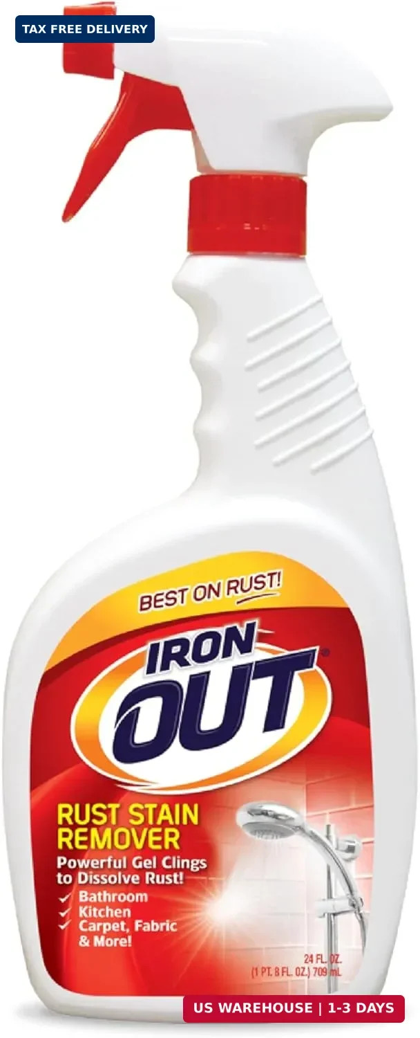 Iron OUT Rust Stain Remover Spray Gel, Remove Rust Stains in Bathrooms, Kitchens
