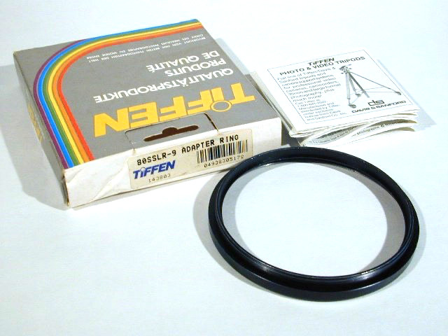 TIFFEN 80 SSLR 9 ADAPTER  RING BOX w FILTER FACTS MADE IN USA