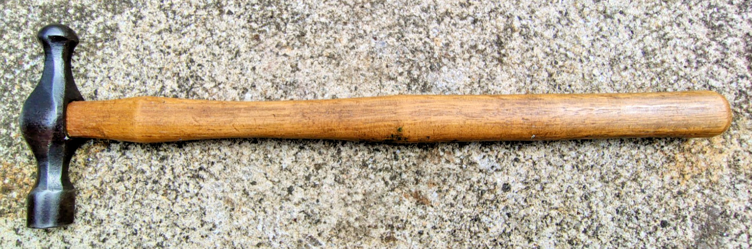 Vintage Small 5oz Ball Pein Hammer with 12" Long Handle - Jewelers Hammer