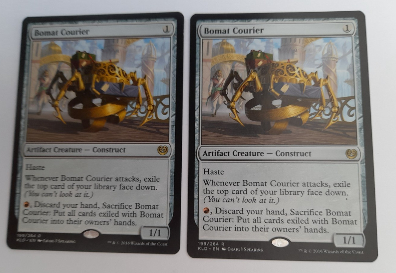 2 x Bomat Courier MTG Rare Artifact Creature Cards NM (g140)