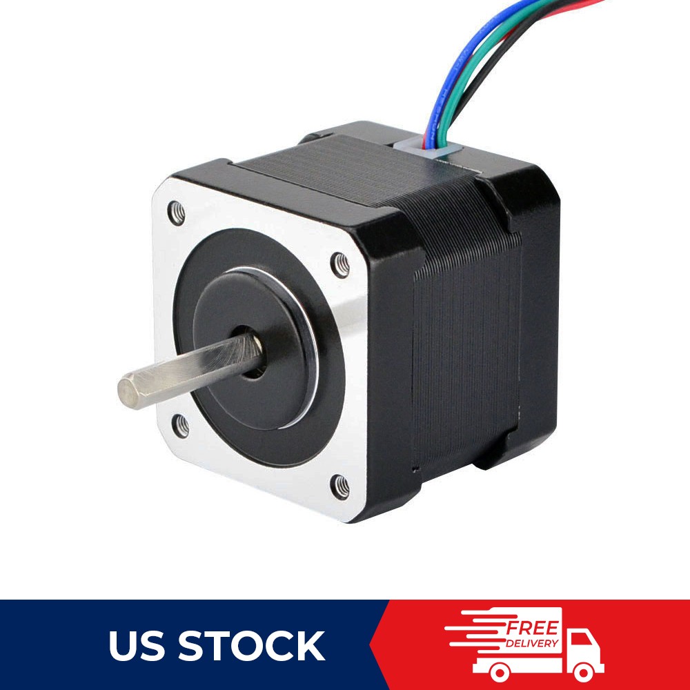 STEPPERONLINE Nema 17 Stepper Motor 45Ncm(64oz.in) 2A 40mm w/1m Cable &Connector