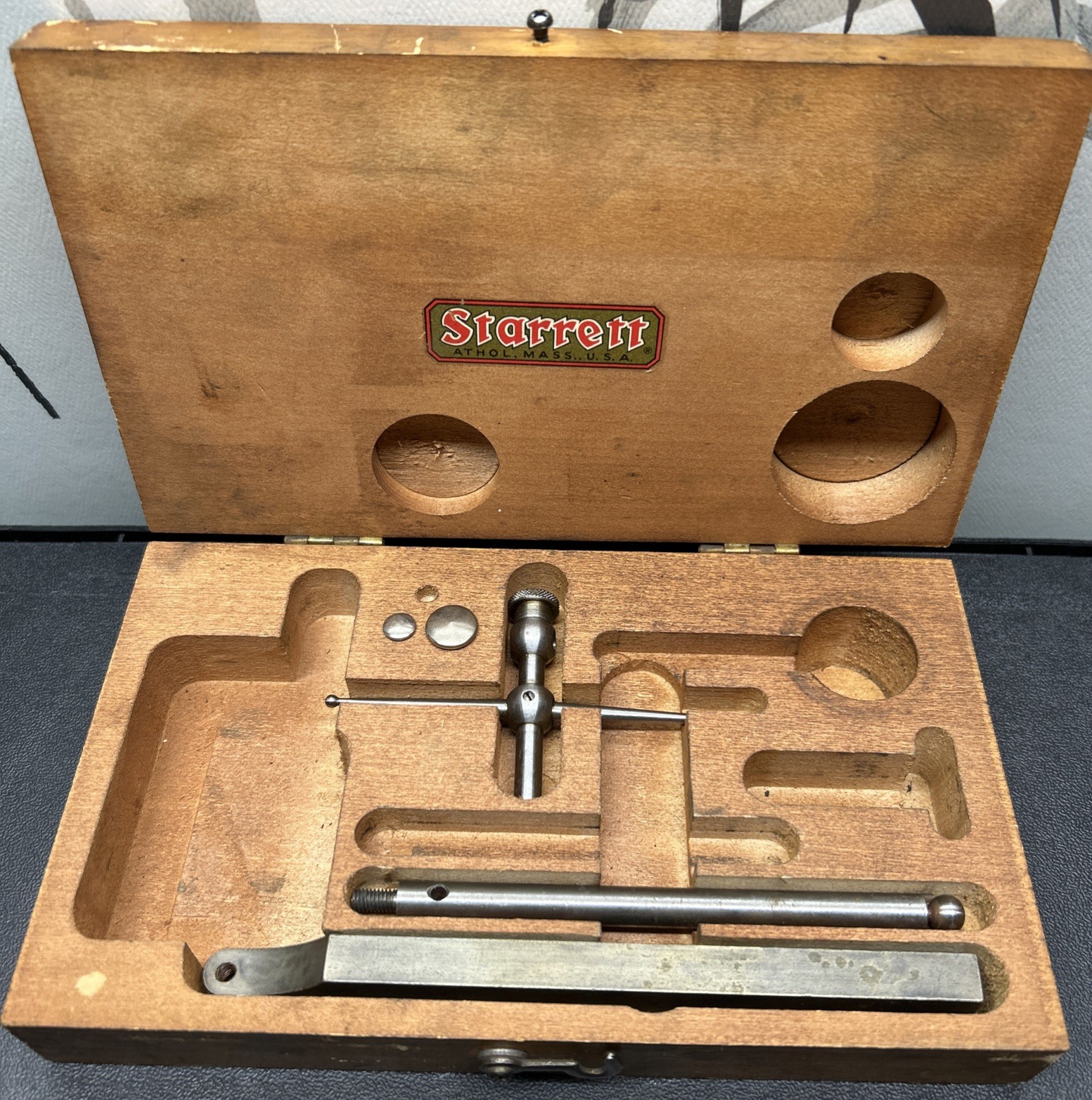 Vtg STARRETT No. 196 Universal Back Plunger Dial Test Indicator Partial Set