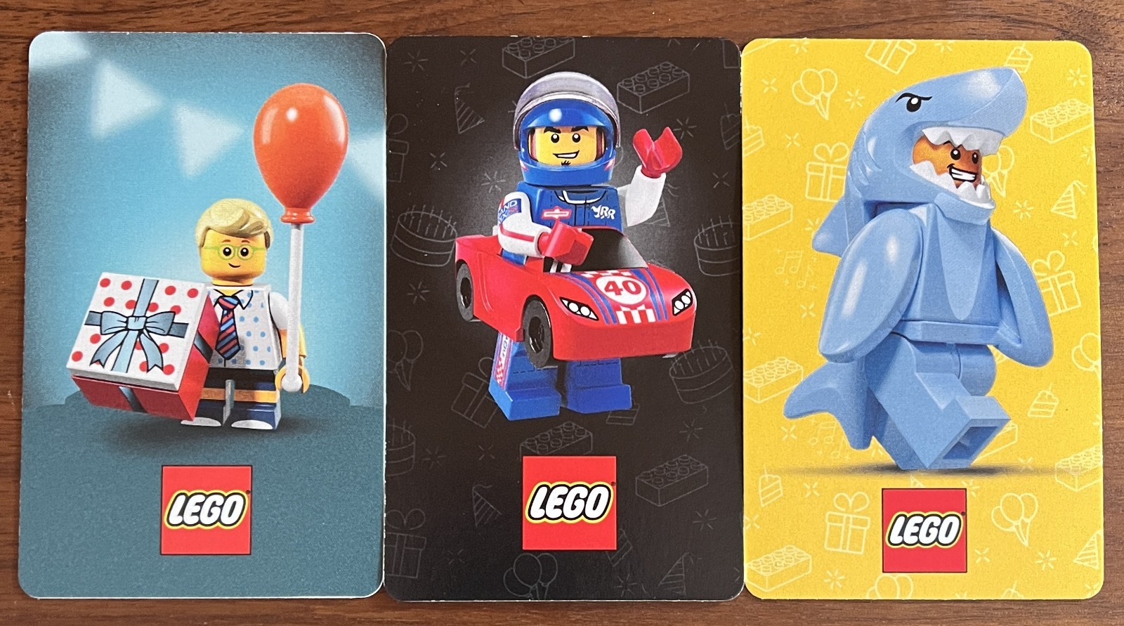 LEGO - GIFT CARDS - (no monetary value).