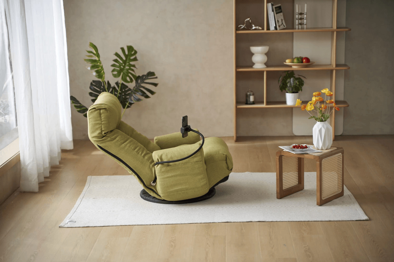 Adjustable Lounge Sofa Chair 360 Rotatable Recliner Green
