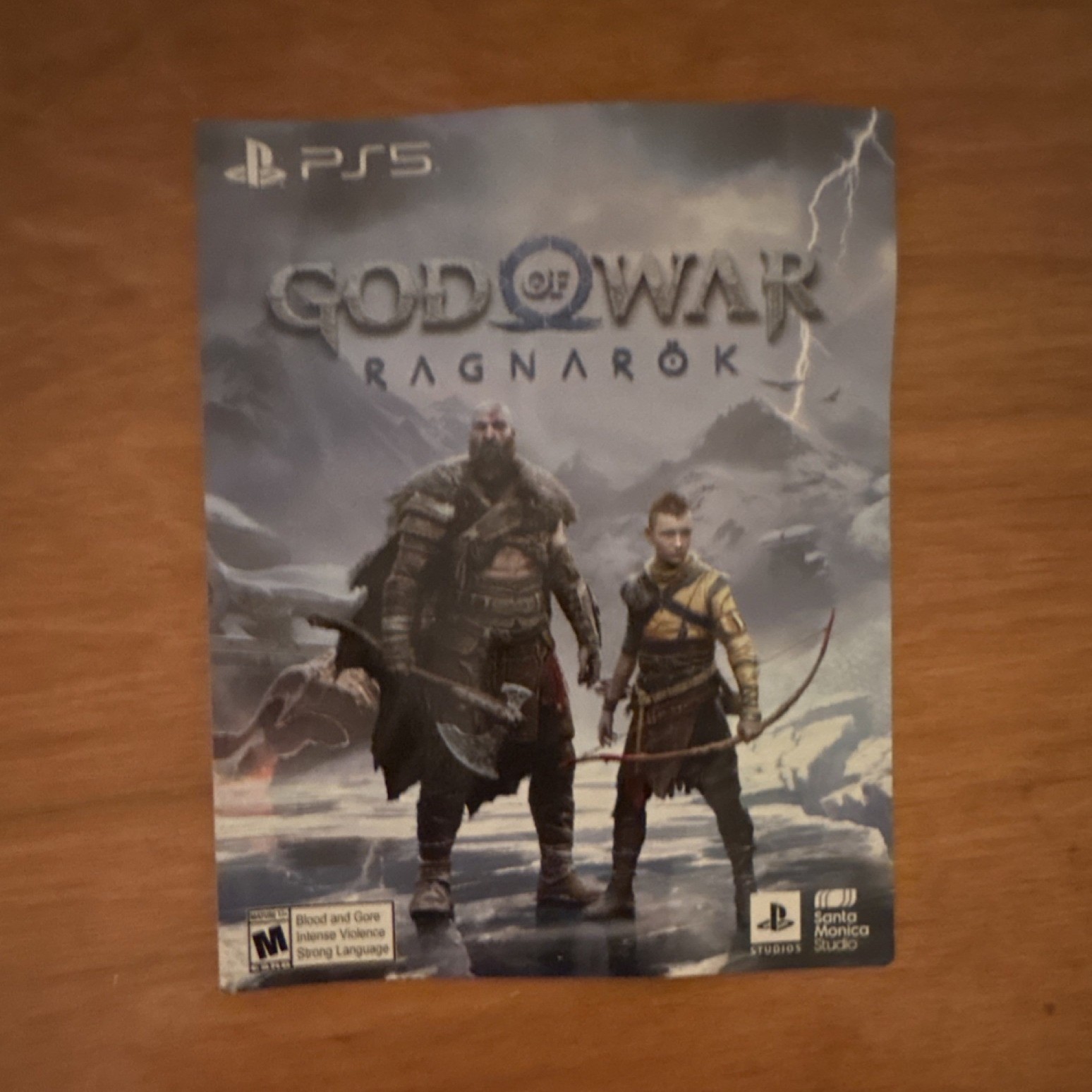 Sony God of War Ragnarök PS5 Digital Download Card Full Game Prepaid Gaming