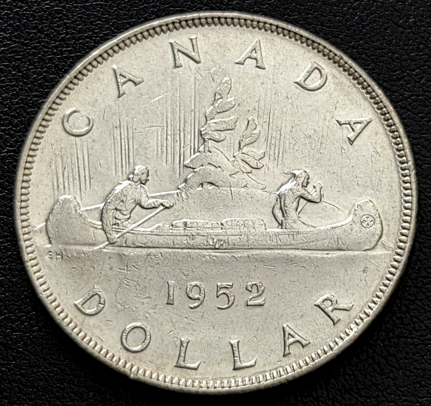 1952 NWL Silver Dollar Canada ***No Water Lines Variety*** Great Condition