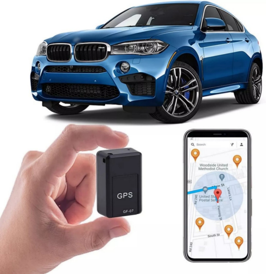 2 Pcs GF07 GPS Tracker Magnetic,Mini Magnetic GPS Real time Car Locator 2026