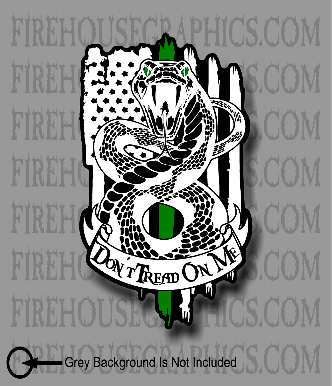 Thin Green Line Don't Tread On Me Gadsden Military Veteran American Flag Decal