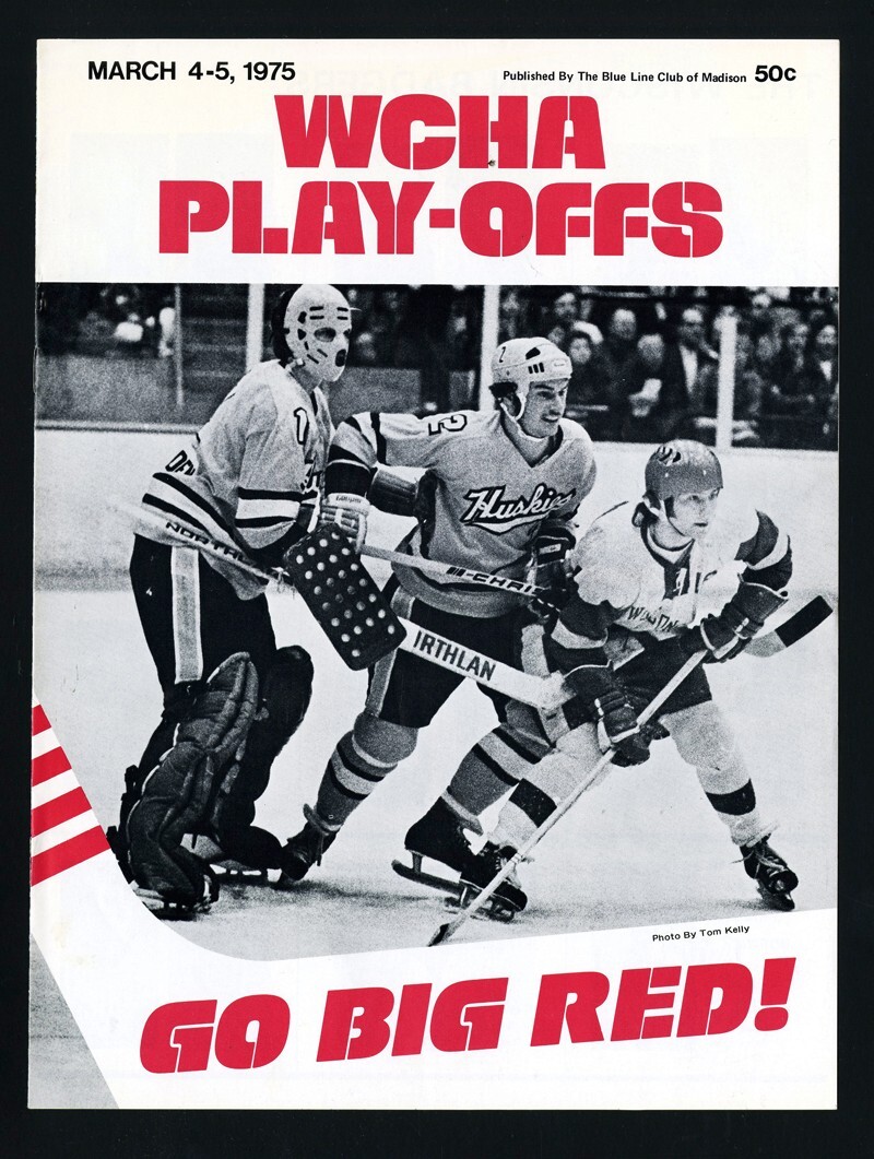 1975 WCHA PLAYOFFS PROGRAM MICHIGAN STATE SPARTANS AT WISCONSIN BADGERS TECH #1