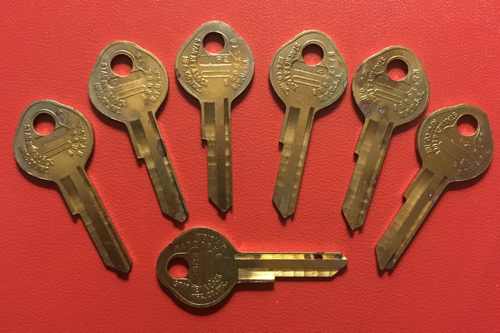 Star OBR2  BRASS  Key Blanks   Set of 7   Locksmith     [k]