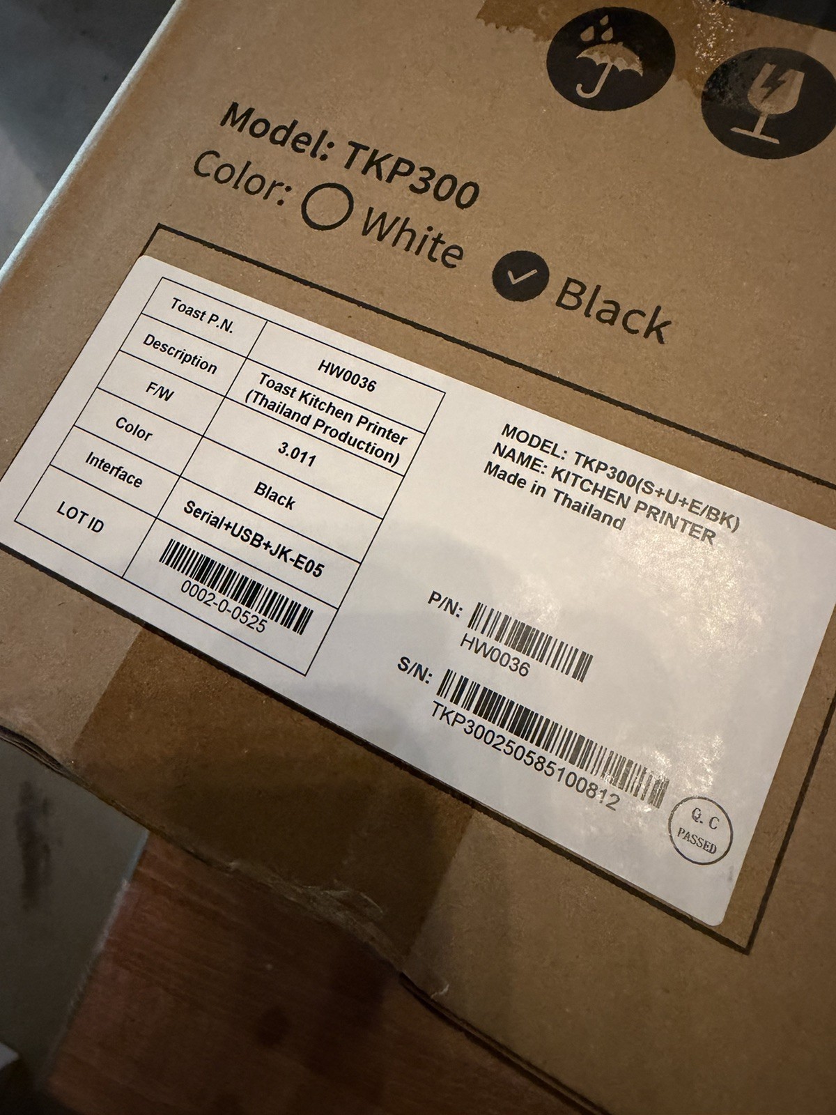 NEW &SEALED TOAST TKP300 POS Kitchen Receipt Printer, Serial, USB, JK, Ethernet