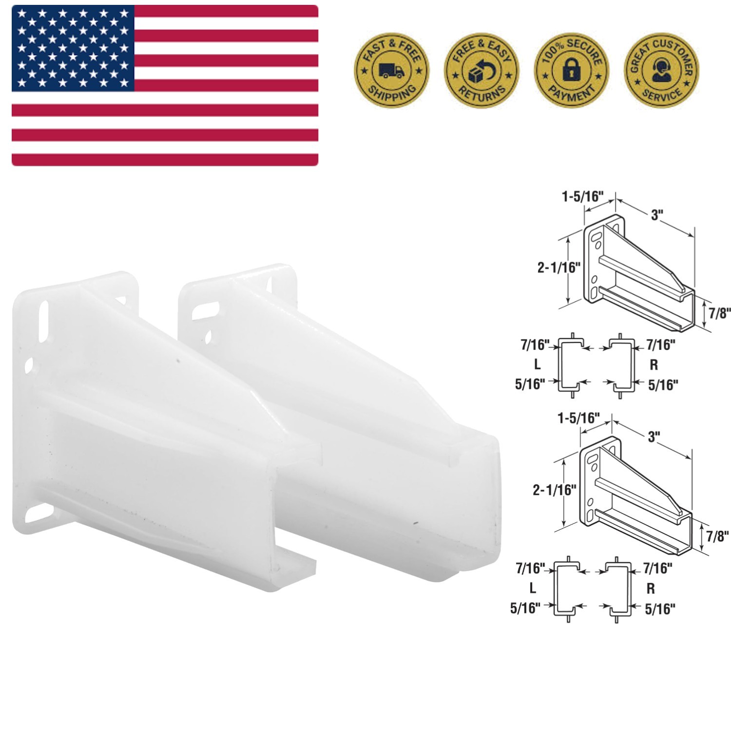 R 7227 Rear Drawer Track Back Plate – Support and Maintain Alignment of Botto...