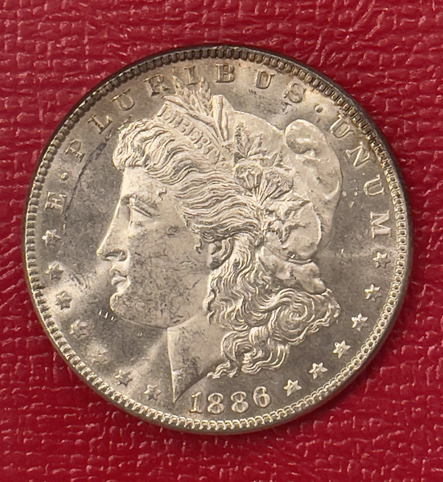1886 P Morgan Silver Dollar, Gem Uncirculated.