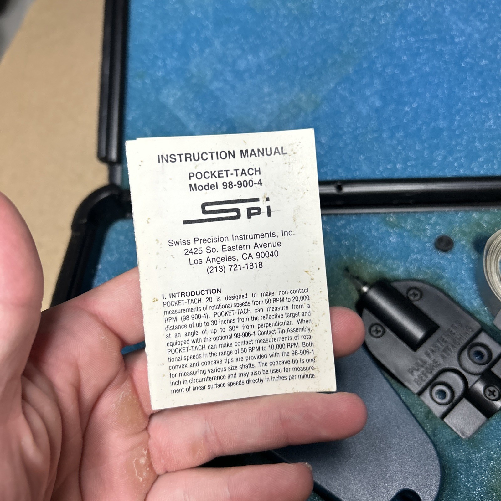 SPI Pocket-Tach Model 98-900-4 Tested Working