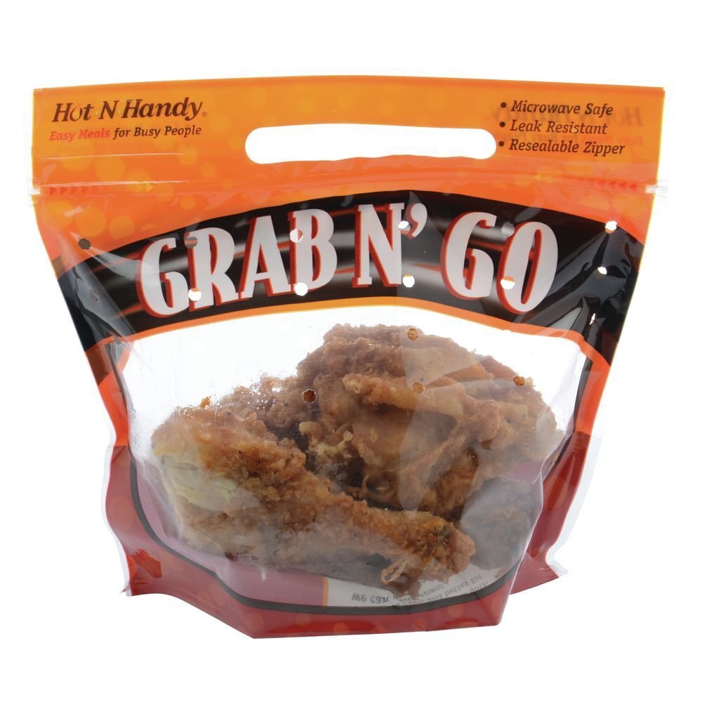 Robbie Grab N' Go 4-Piece Chicken Deli Bag - 9"L x 8"H x 5" Gusset 250 per Case