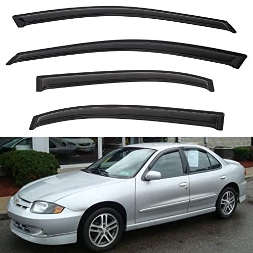 4pcs Front+Rear Smoke Tint Sun/Rain Guard Outside 1995-2005 Cavalier & Sunfire