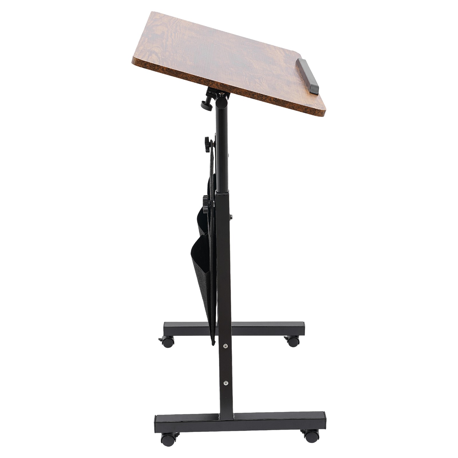 Rolling Adjustable Laptop Desk 32-47in Mobile Standing Table w/ Storage