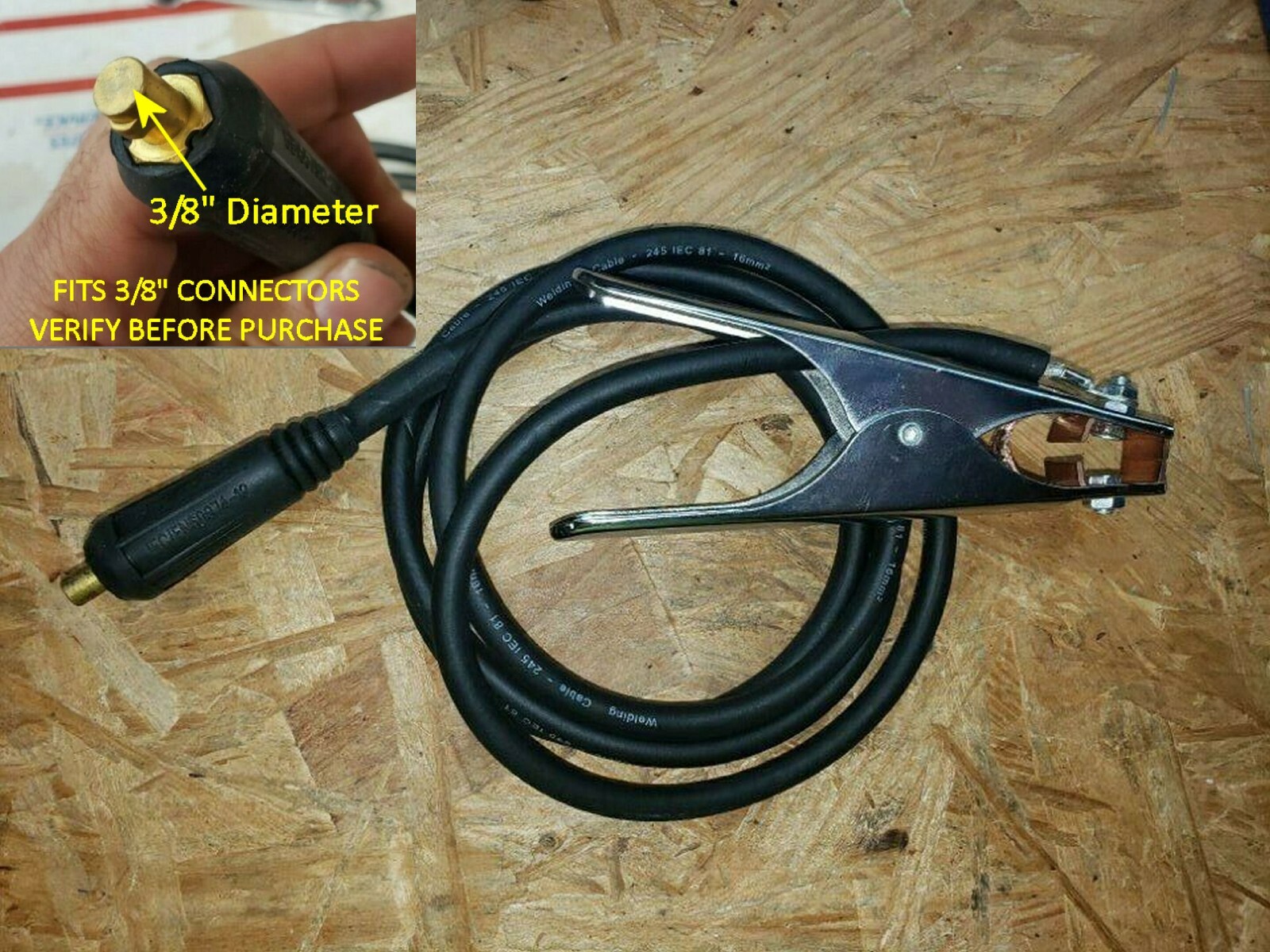 200A MIG TIG - 6 Foot Ground Clamp Fits Miller Lincoln Esab Hobart Thermal Arc