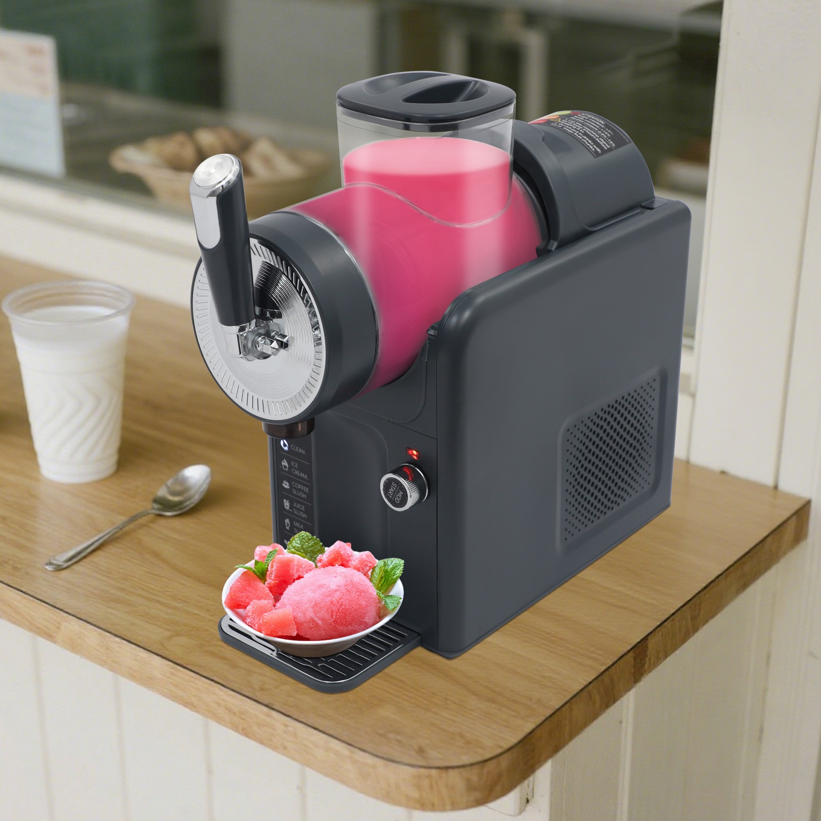 Frozen Drink Machine,shaved Ince Machine With Self-cleaning Function Grey