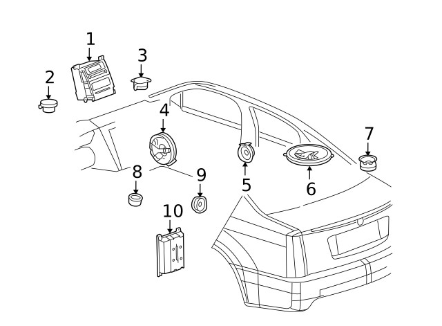 Genuine GM Driver Side Head Restraint Speaker 25773787