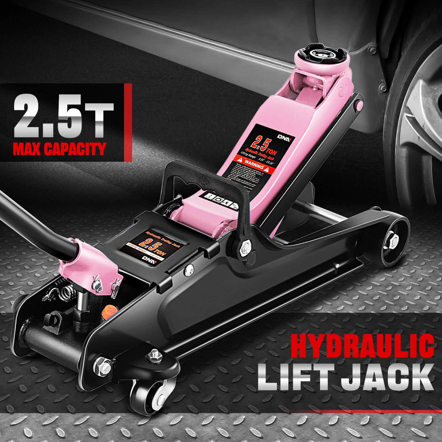 2.5 Ton 5500lbs Heavy Duty Low Profile Hydraulic Trolley Service Floor Jack Pink