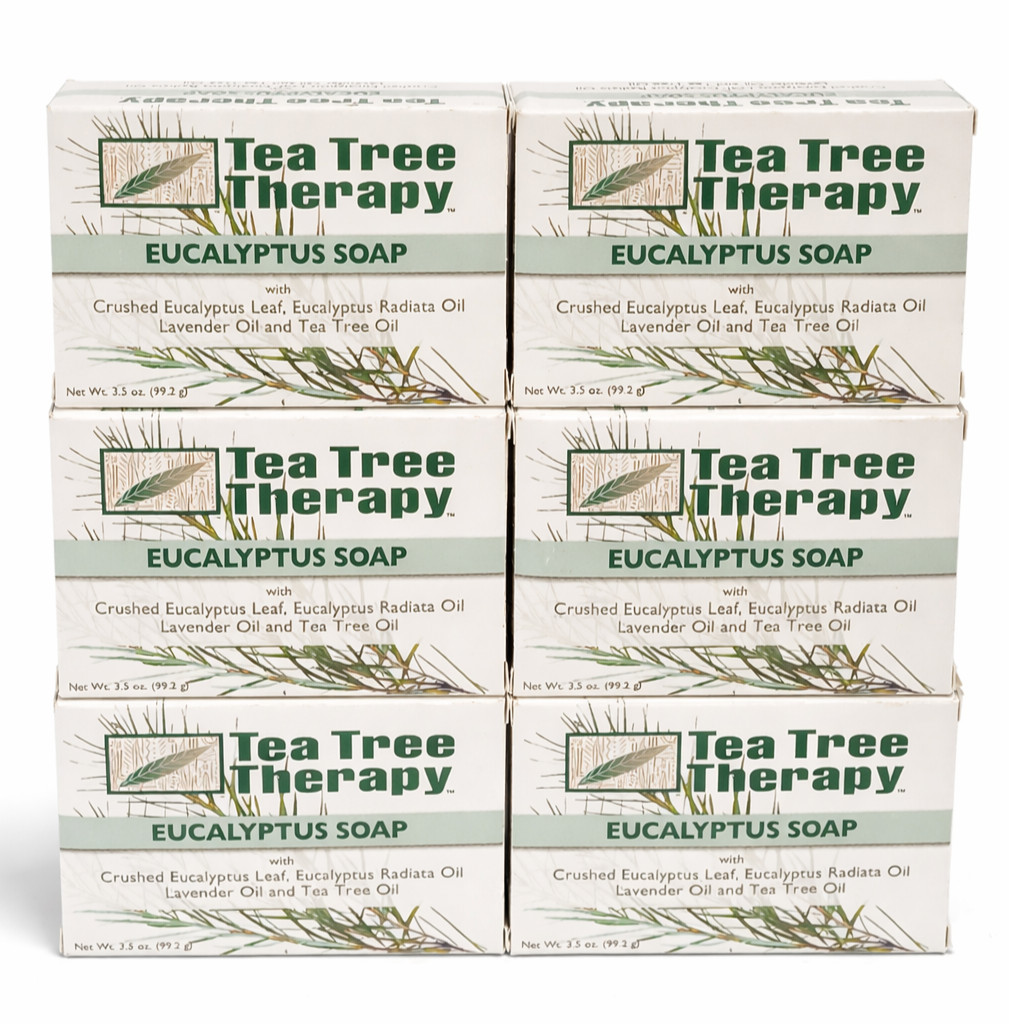 6 PACK NEW Tea Tree Therapy  Eucalyptus Soap  3.5 oz
