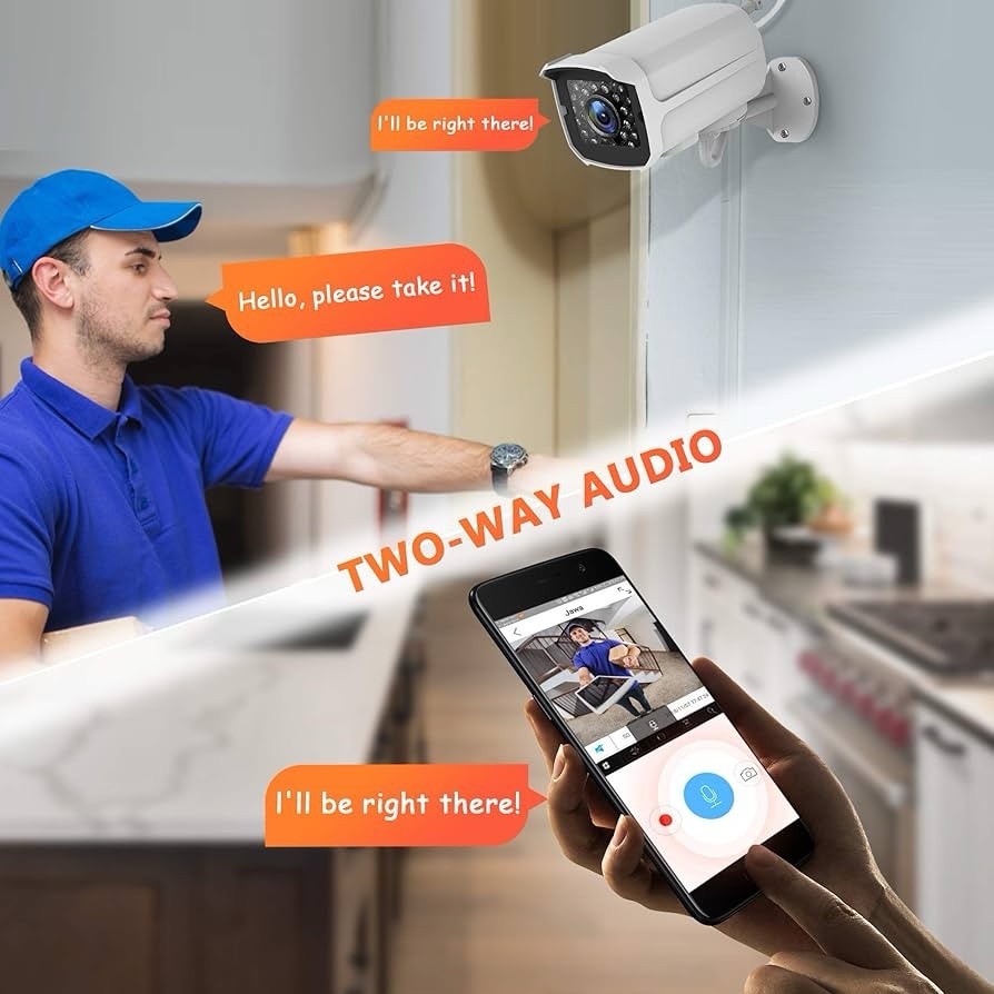 Amiccom Outdoor Security Camera 1080p Cam IP66 Waterproof Night Vision, Sealed