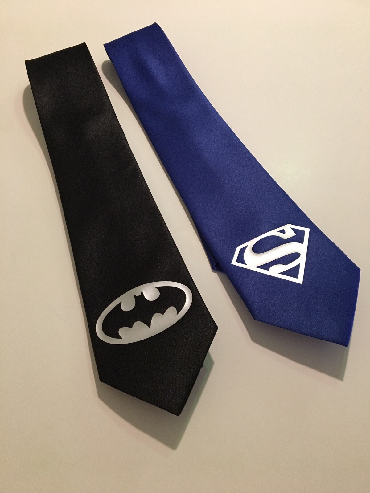 Superheroes 2 Ties , Silver Logo, New