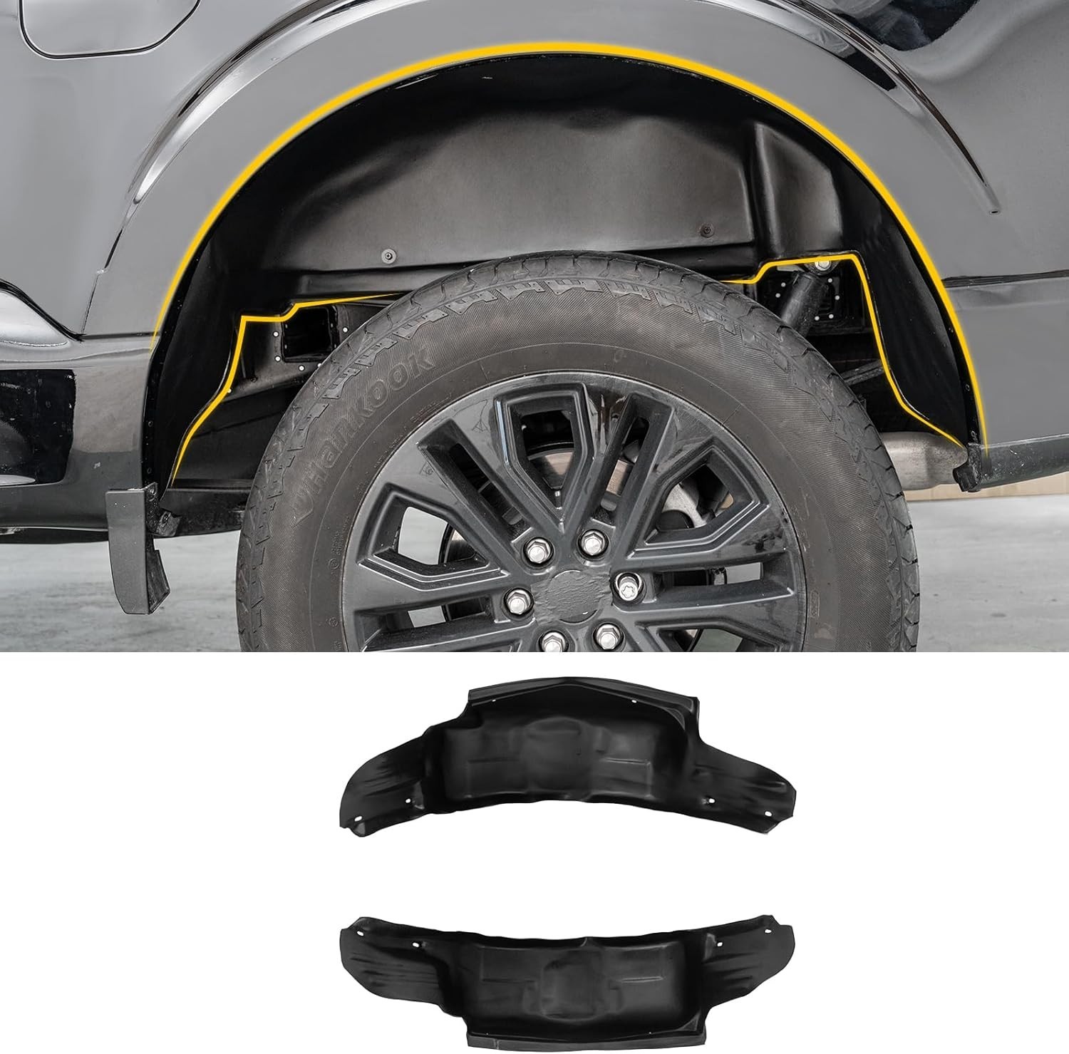 For 2021-2025 Ford F150 (Not for Raptor) Rear Wheel Well Liners Tire Fenders