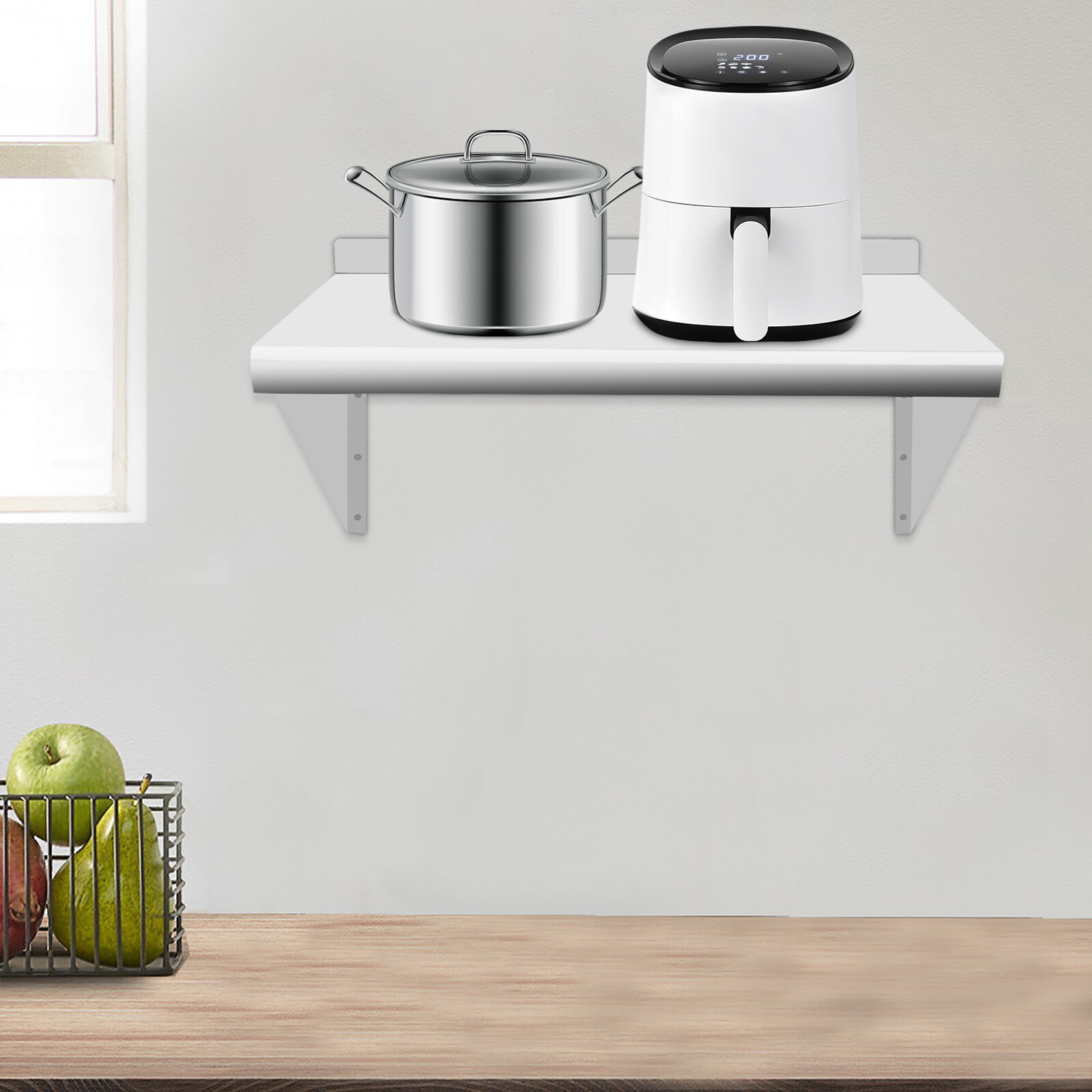 New Stainless Steel 12" x 24" Commercial Kitchen Wall Shelf Restaurant Shelving