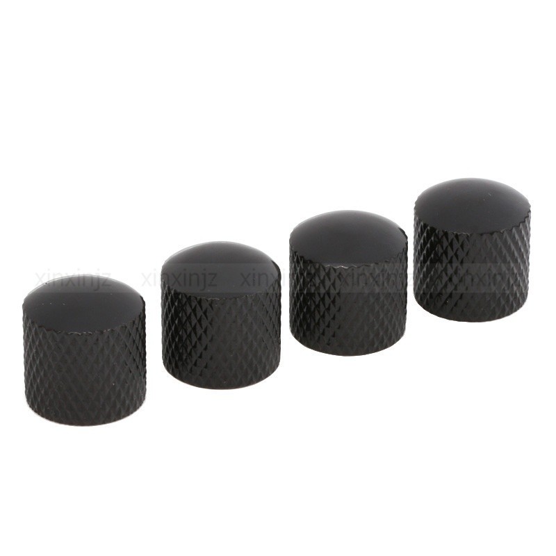 4pcs black metal dome push-on control knob for guitar bass #jg