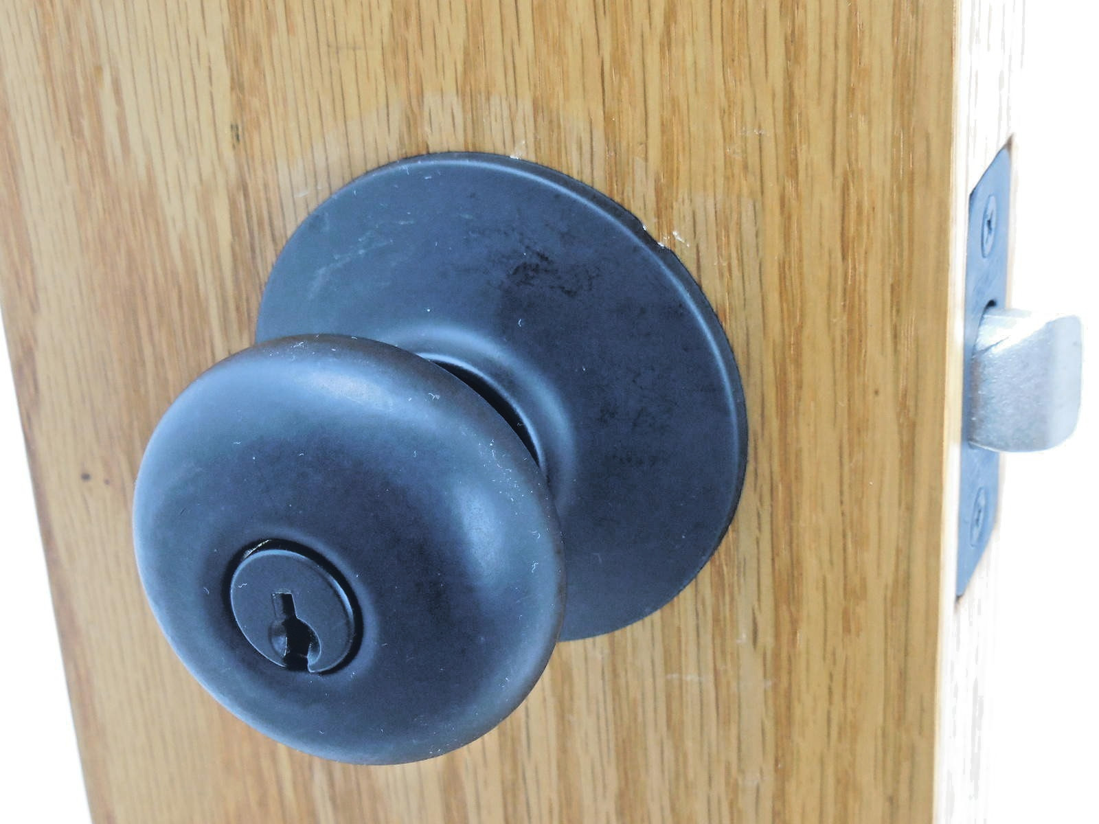 Schlage Plymouth Keyed Entry Knob Matte Black F51AGPLY622 #9b0