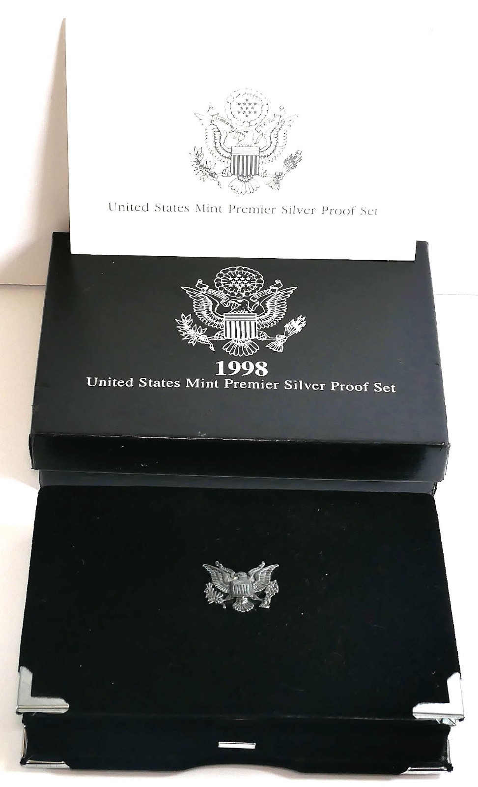 1998 US MINT PREMIER SILVER PROOF SET with Box & Certificate of Authenticity