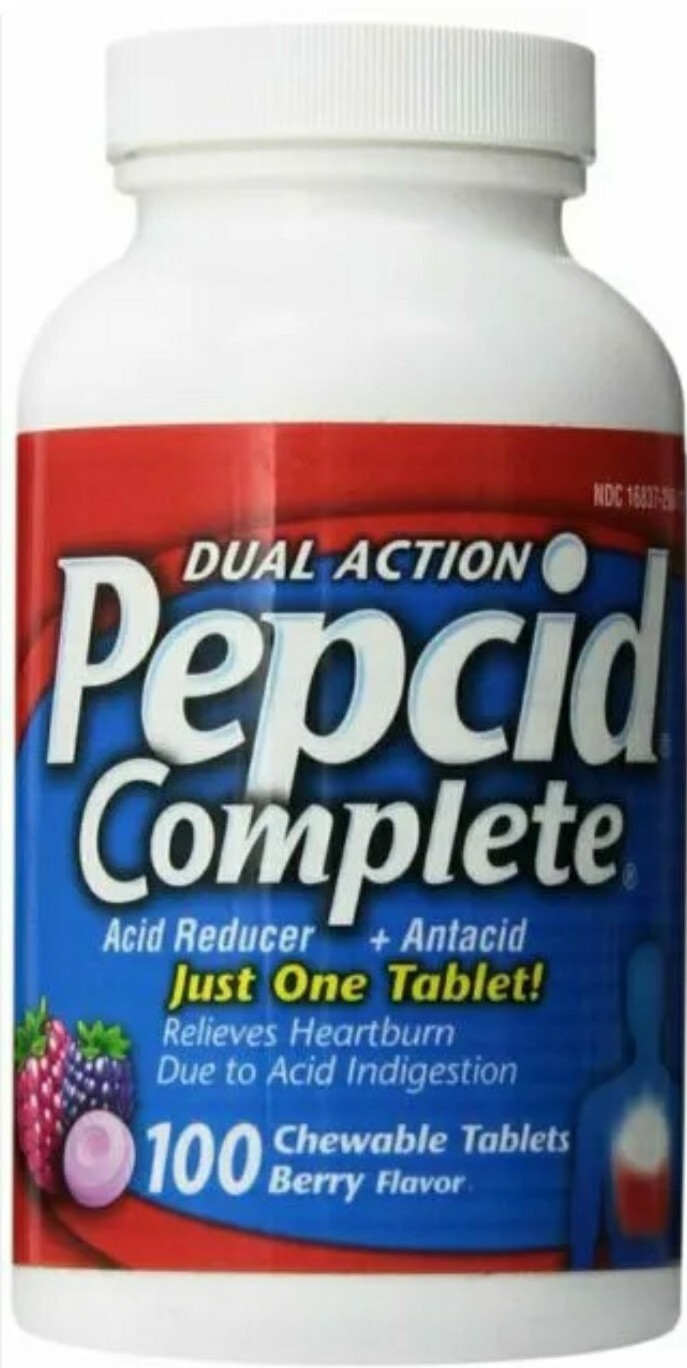 Pepcid Complete Dual Action  Acid Reducer Berry - 100 Chewable Tablets exp 2027