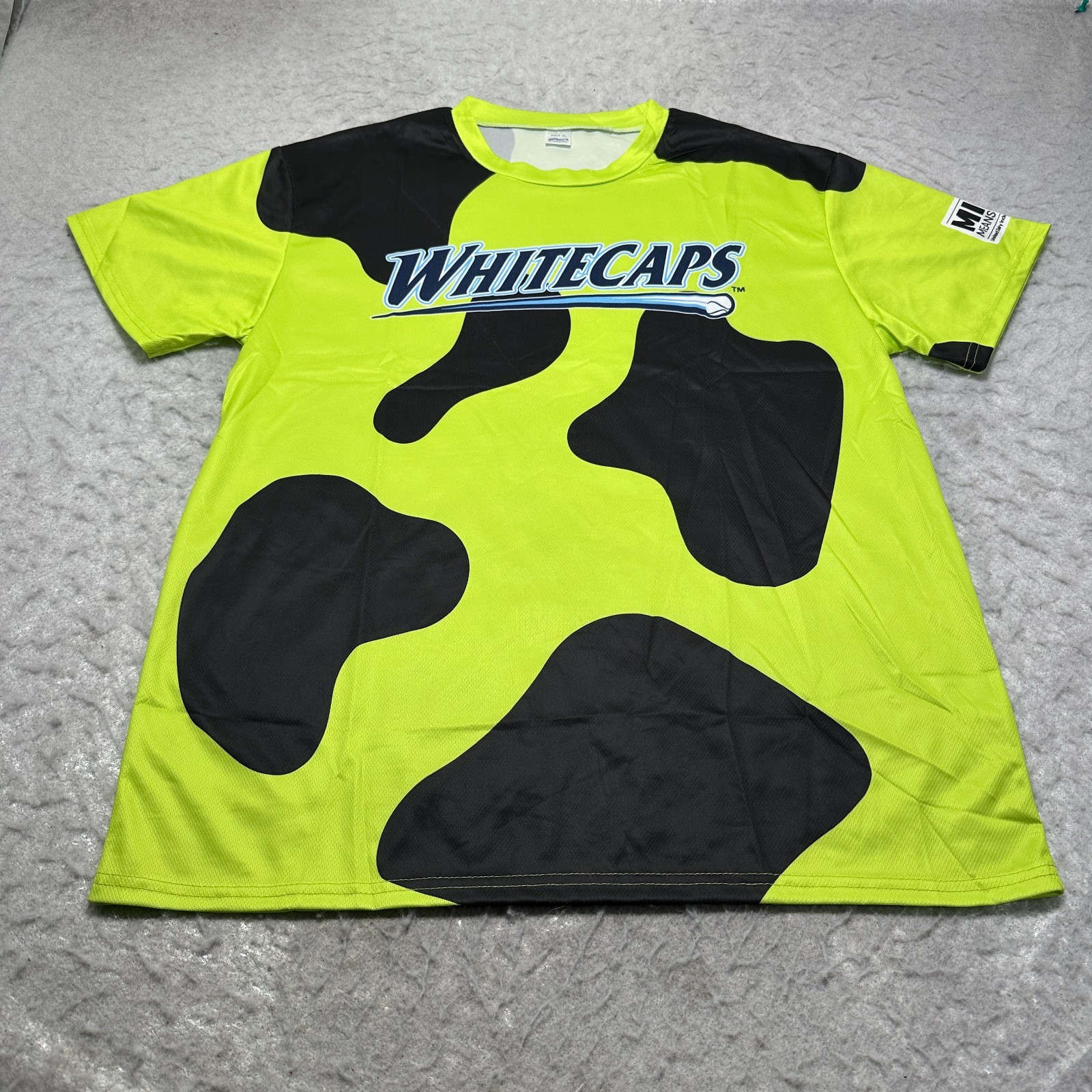 West Michigan White Caps Shirt Neon Cow Milk Promotion Mens Size Extra Large XL