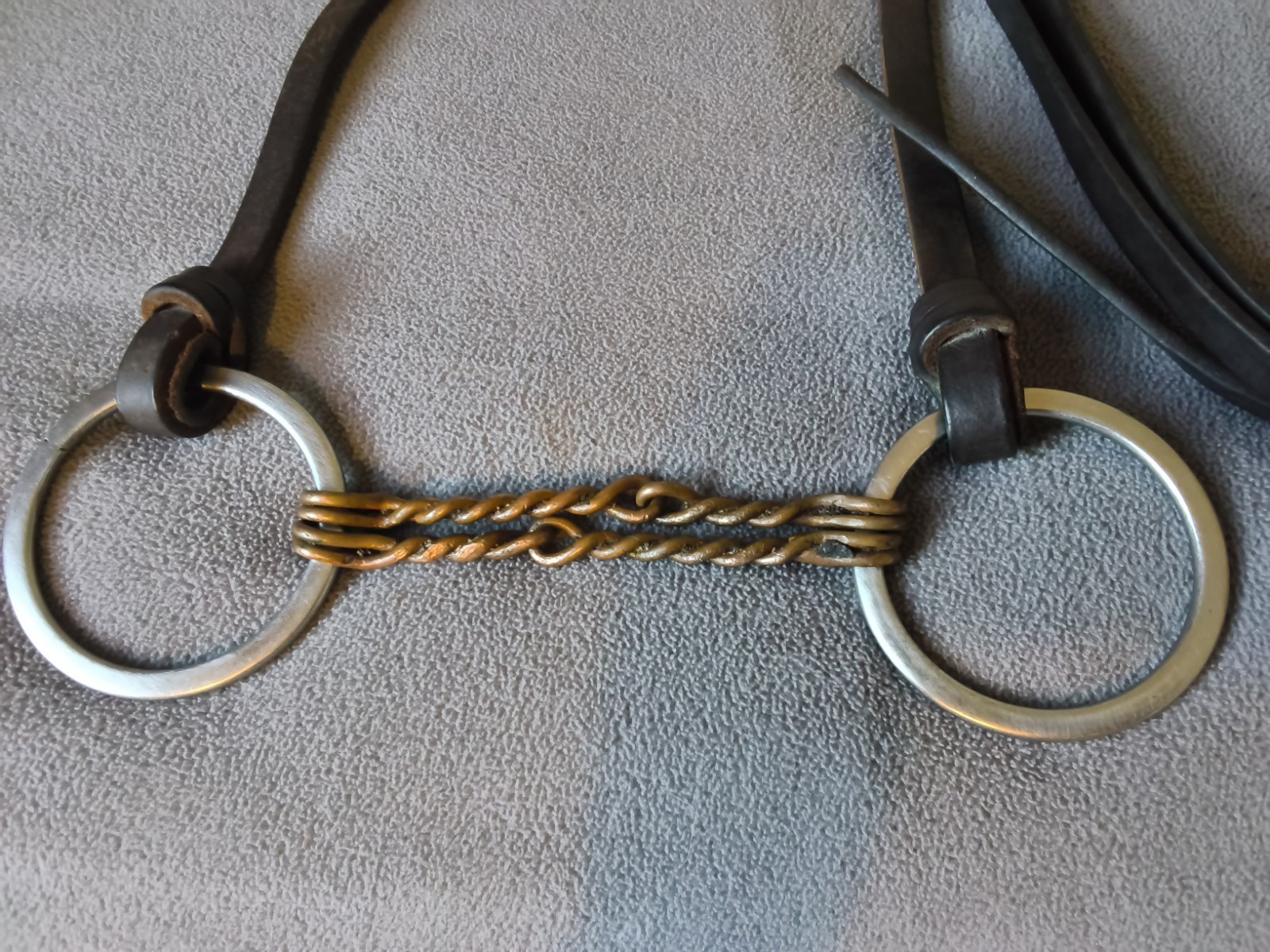 5" Double Twisted 5" Copper Snaffle, Loose Stainless Rings