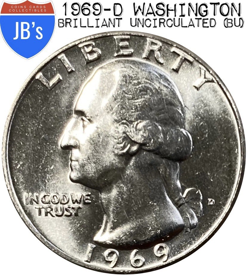 1969-D Washington Quarter 25c - BRILLIANT UNCIRCULATED (BU)