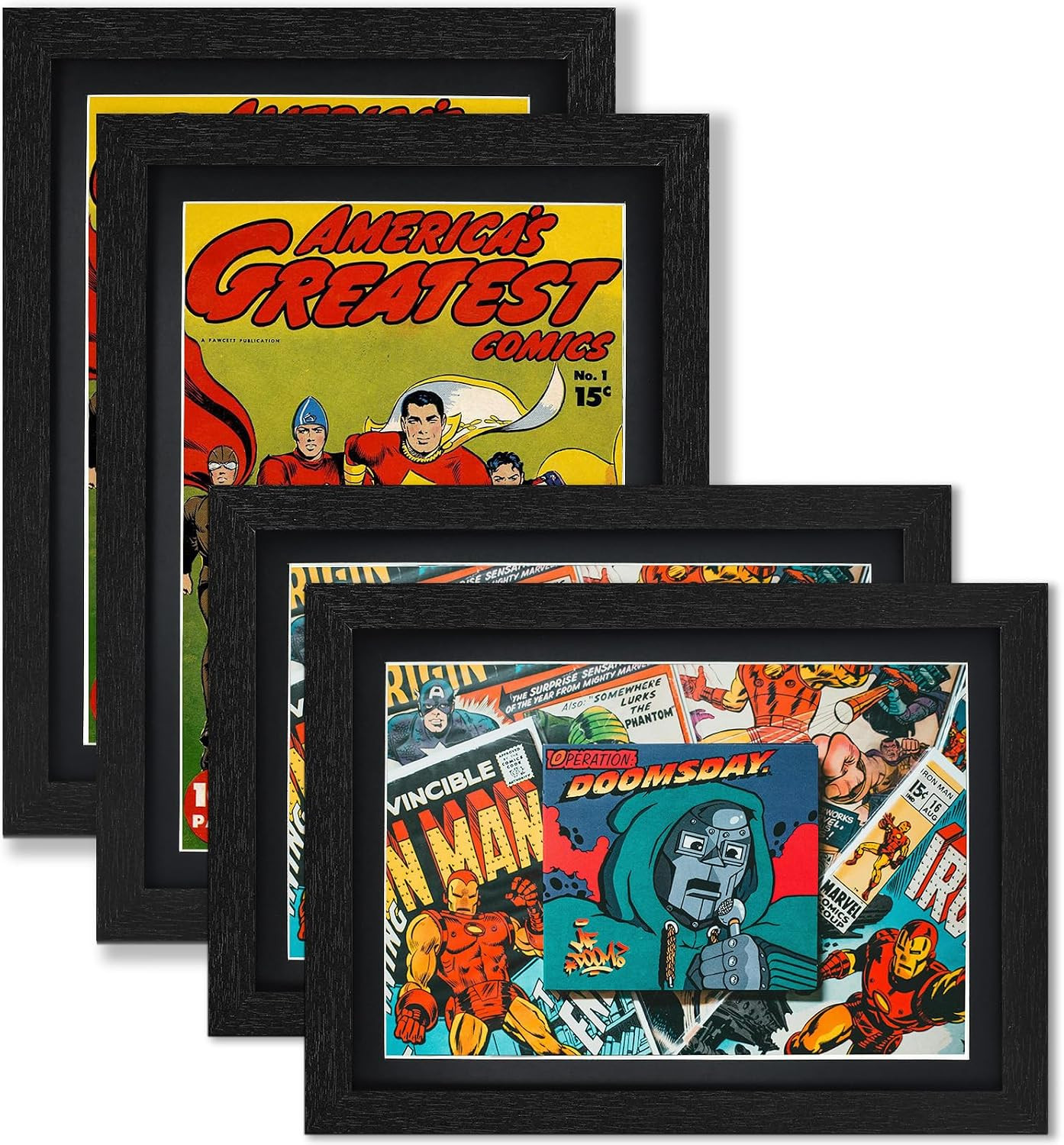 Jupdec Comic Book Frame, Premium Wood Display Case for 6 11/16" × 10 3/16"