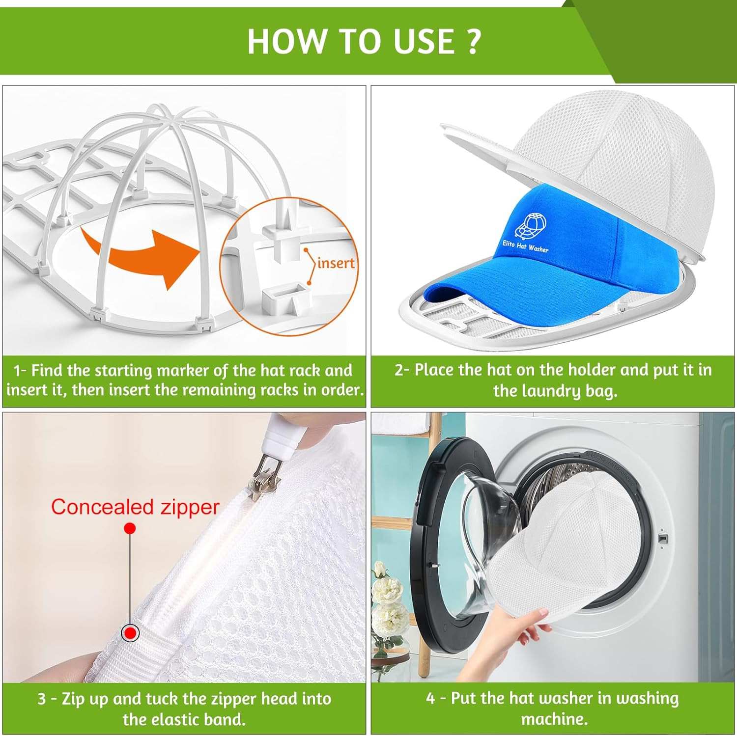 Hat Washer Cage, Hat Washer for Baseball Caps for Washing Machine or Dishwasher,
