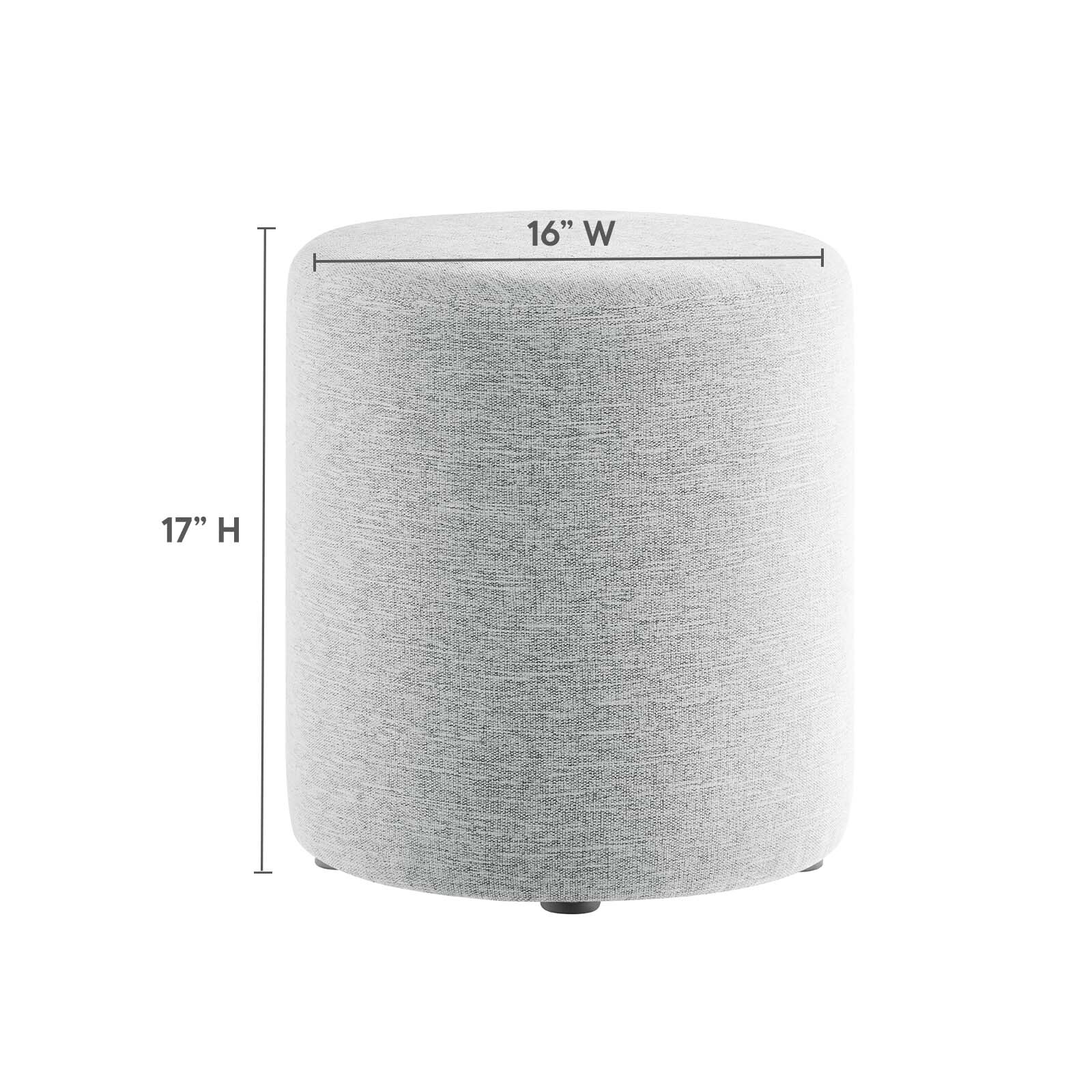 Modway 16" Round Woven Heathered Fabric Upholstered Ottoman