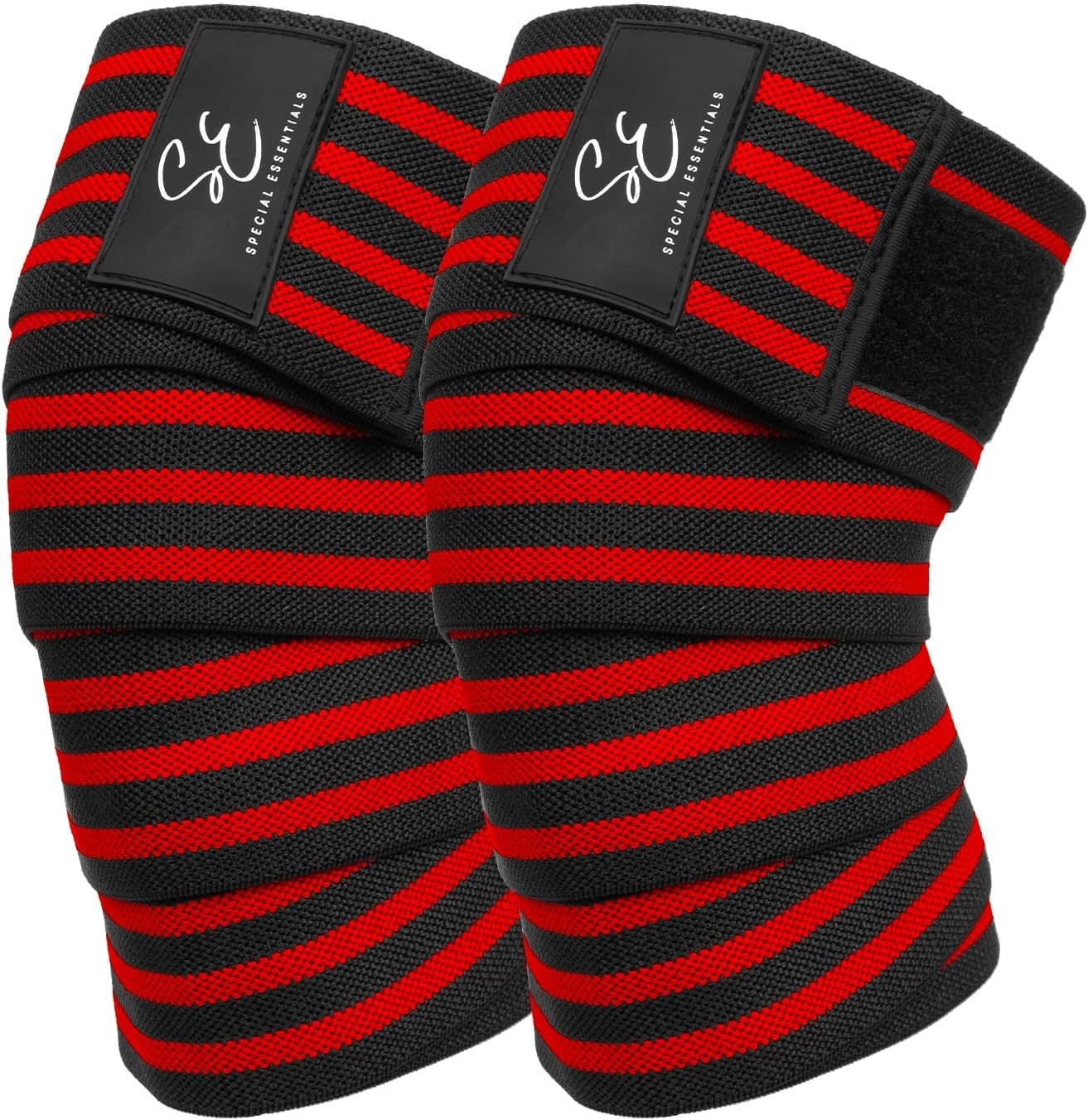 Knee Wraps for Weightlifting 2 Pack  72" Flexible Support for Powerlifting
