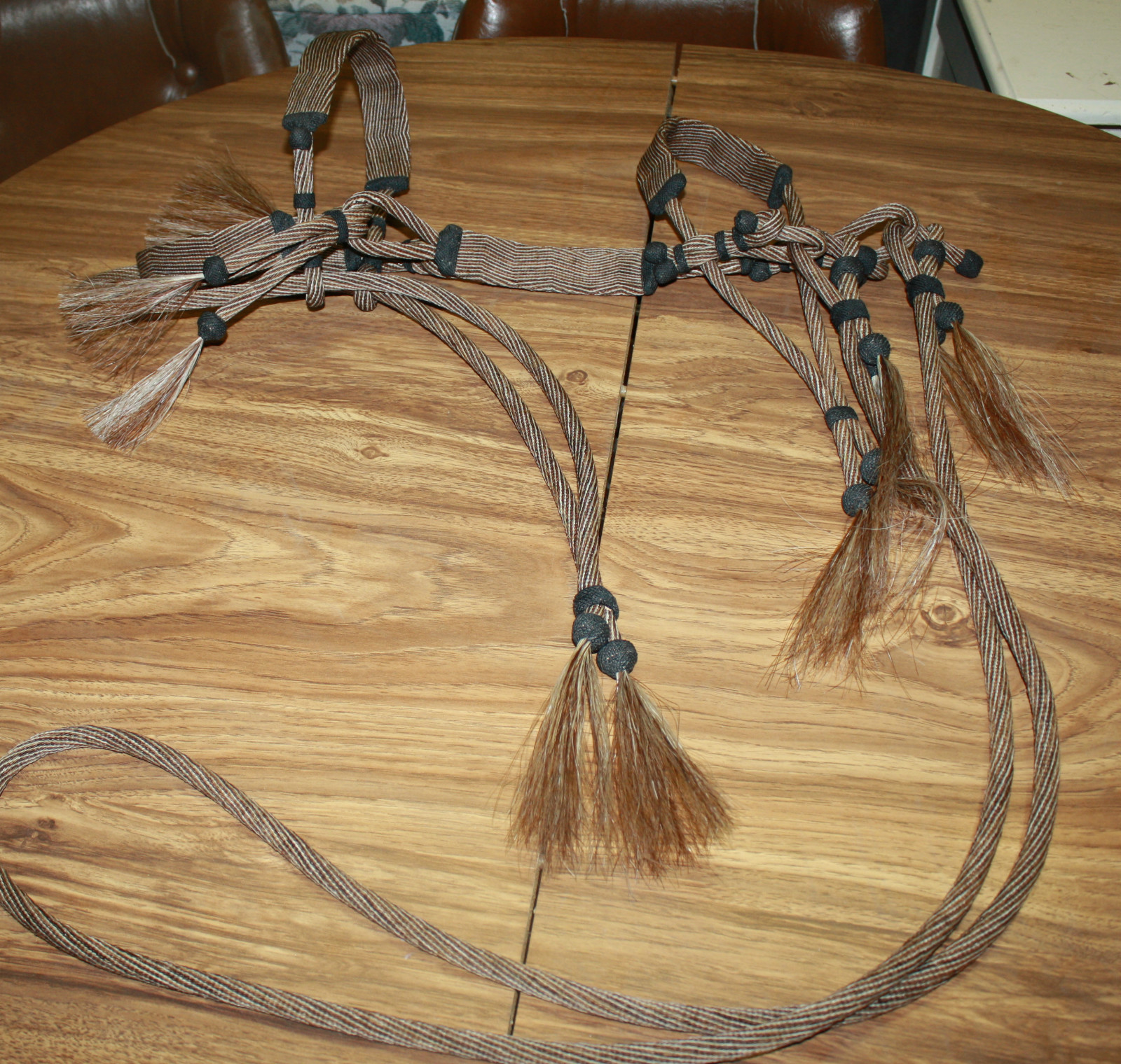 MONTANA STATE PRISON MADE HITCHED HORSE HAIR BRIDLE/HEADSTALL NEW