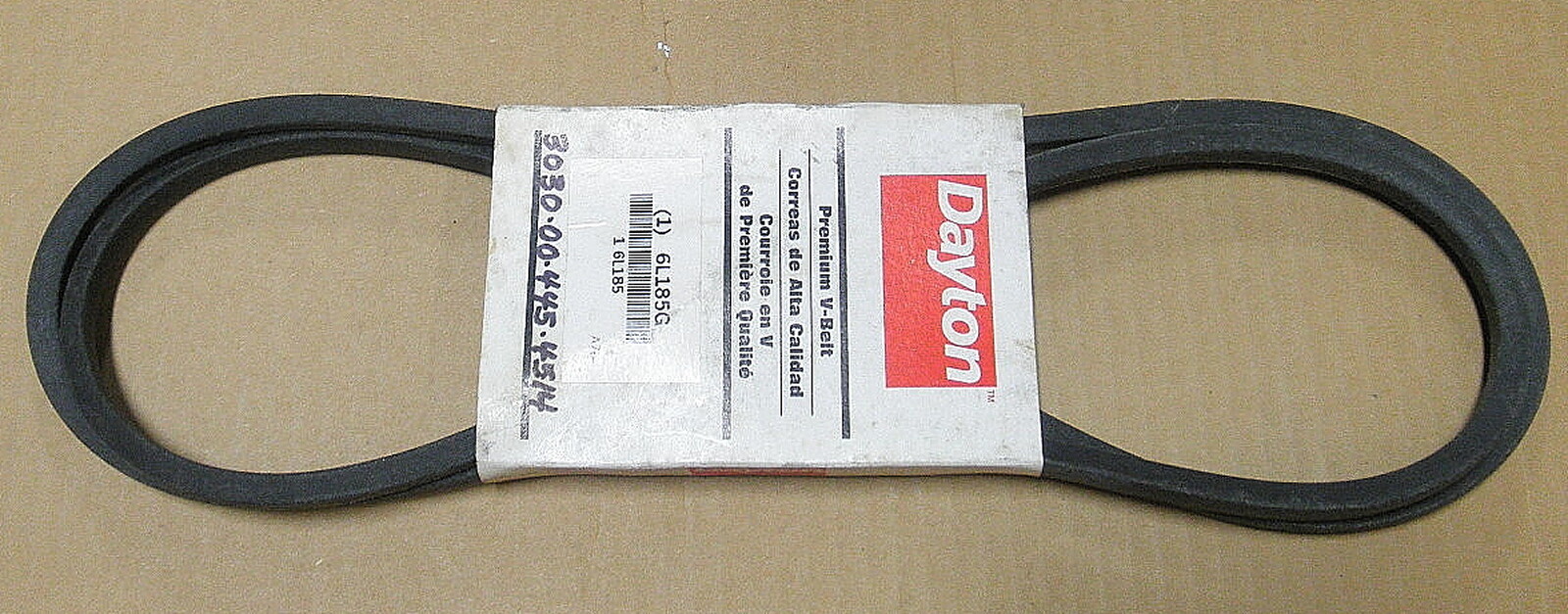6L185 6L185G A76 3030-00-445-4514 Dayton Premium Fabric Covered V-Belt