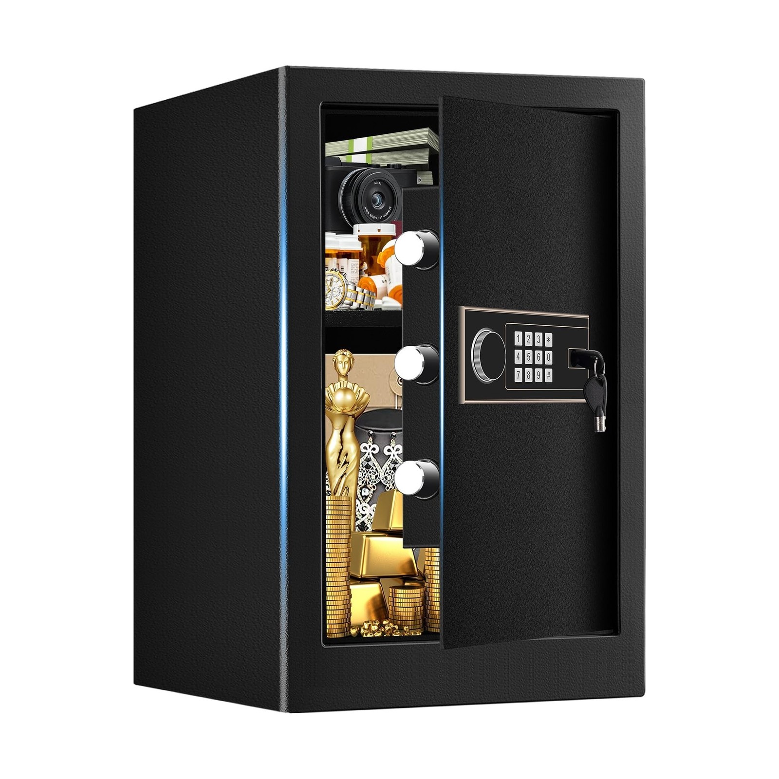 3.4 Cuft Large Fireproof Safe for Home, Safety Box with Programmable Keypad a...