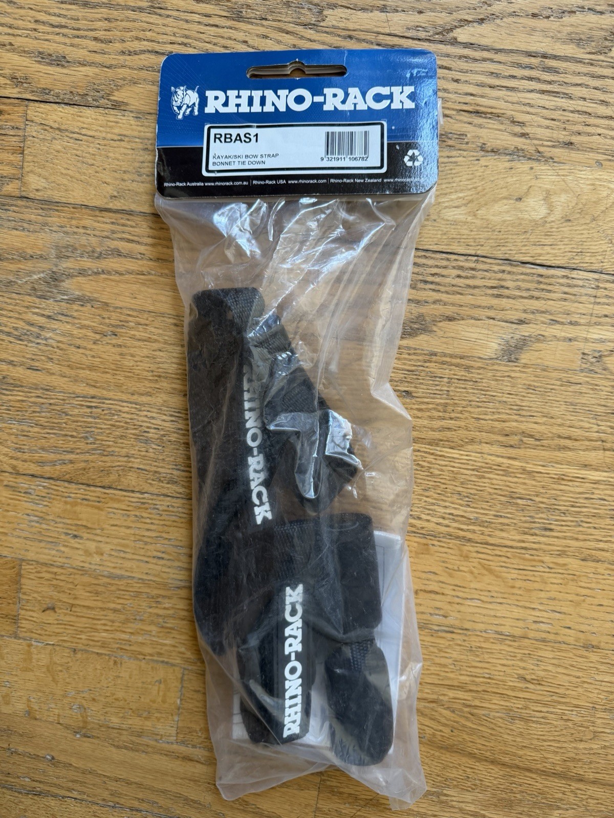 RBAS1 - Rhino Rack Kayak Ski Bow Strap Bonnet Tie Down