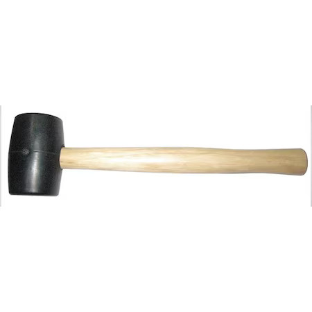 Westward 6Dwk9 2 Lb Rubber Mallet, 3 1/2 In Face Dia., 13 3/8 In L Wood Handle