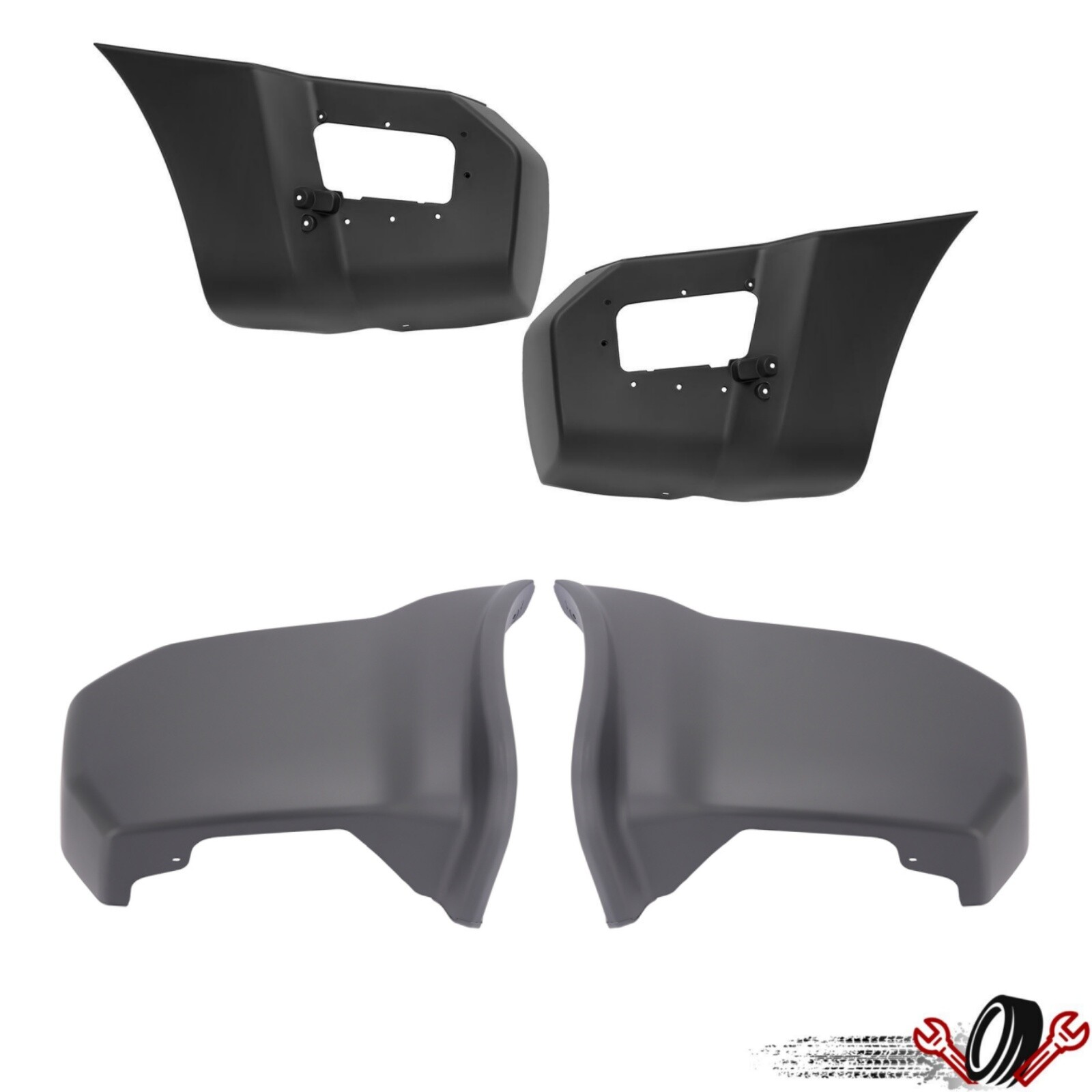 Left/ Right Rear Bumper End Cap Pair For Nissan Xterra 2005-2015 Textured Gray