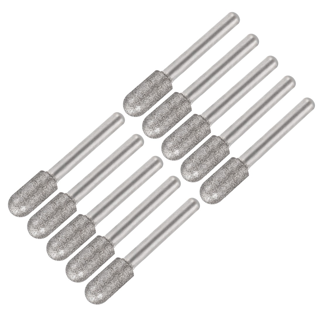 10Pcs Diamond Burrs 1/4-Inch Shank 10mm Cylindrical Ball Nose 120 Grit